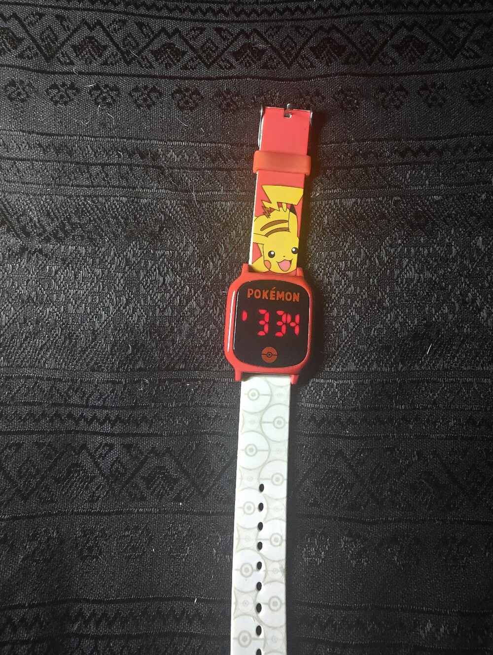 Kids Digital Watch with Pikachu - Red/White